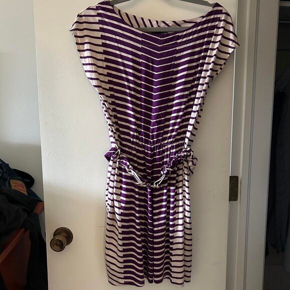 Purple and white striped dress - Picture 1 of 2
